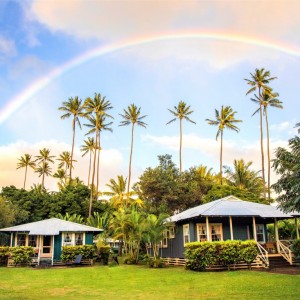 Rainbow Over Cottages